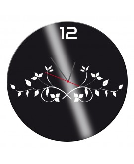 Zegar ścienny z pleksy plexi nowoczesny samoprzylepny elegancki duży zegar okrągły liście kwiaty pleksa studiograf