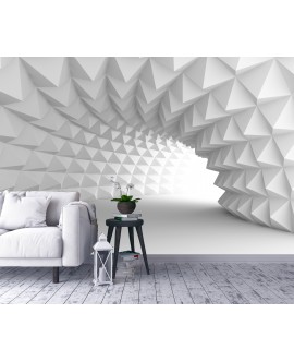 Fototapeta 3D na ścianę  na wymiar  flizelinowa tunel 3d biały kolce studiograf