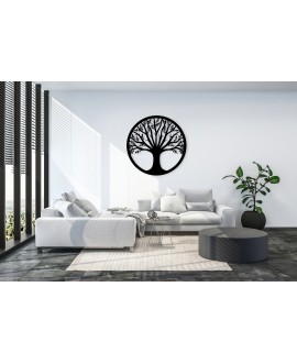 Obraz ażurowy dekoracja ścienna panel z plexi drzewo okrągła dekoracja ścienna liście gałęzie studiograf