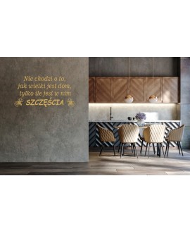 Napis litery 3D dekoracja lustrzana z plexi szczęście pszczółki dom napis nowoczesny dekoracyjny do kuchni salonu studiograf