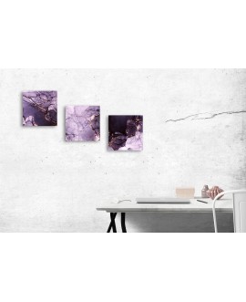 Obraz na płótnie canvas tryptyk potrójny obraz nowoczesny glamour marmur różowy fioletowy struktura studiograf