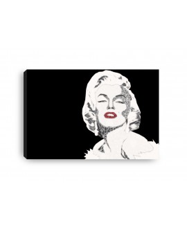 Obraz na płótnie canvas nowoczesny duży Marilyn Monroe czerń czerwień kobieta studiograf