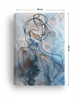 Obraz na płótnie canvas nowoczesny duży marmur marble struktura line art kobieta studiograf