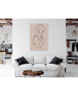 Obraz na płótnie canvas nowoczesny duży line art lineart linie minimalistyczny obraz kobieta studiograf