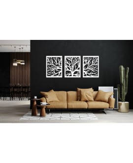 Obraz ażurowy dekoracja ścienna panel z plexi geometryczna nowoczesna drzewo tryptyk studiograf pleksa plexi pleksy