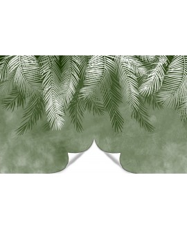 Fototapeta 3D na ścianę  na wymiar  flizelinowa liście palmy pióra nowoczesna tapeta zielona do sypialni salonu studiograf