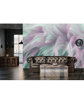 Fototapeta 3D na ścianę  na wymiar  flizelinowa pióra boho nowoczesna tapeta do sypialni salonu studiograf