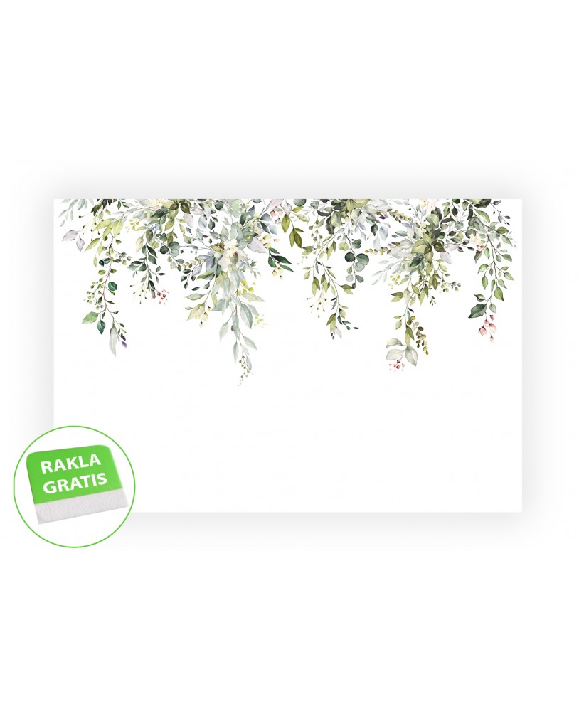Fototapeta na wymiar flizelinowa dla dzieci dziecięca zwisające liście kwiaty na białym tle studiograf
