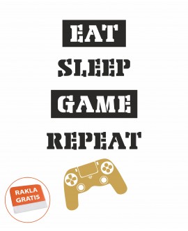 Naklejka na ścianę napis eat sleep game repeat naklejka młodzieżowa dla gracza gra gamer studiograf