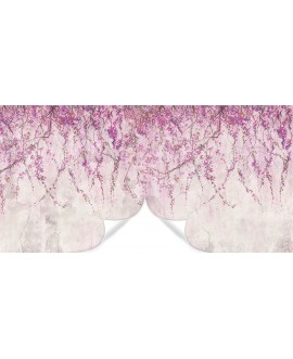 Fototapeta 3D na ścianę  na wymiar  flizelinowa różowe kwiaty zwisające jak malowane struktura studiograf