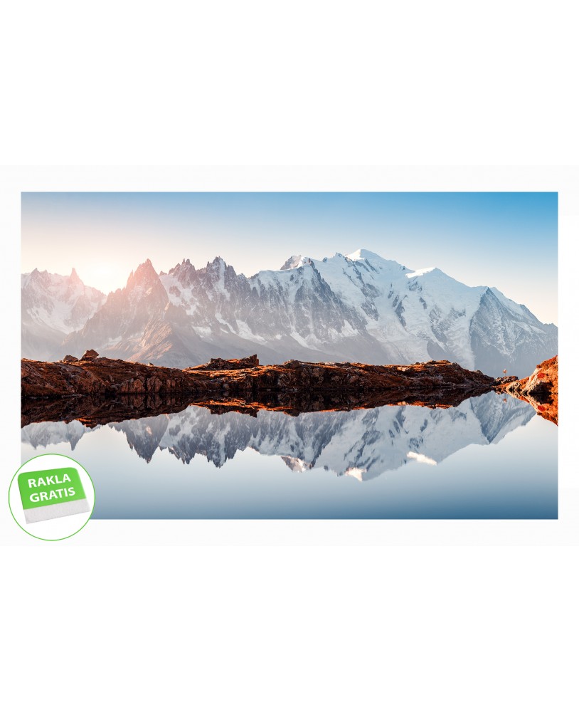 Fototapeta 3D na ścianę  na wymiar  flizelinowa krajobraz zaśnieżone góry jezioro zachód słońca studiograf