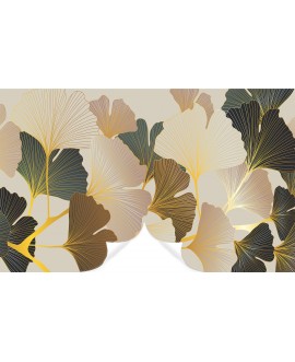 Fototapeta 3D na ścianę  na wymiar  flizelinowa liście złote kwiaty struktura tapeta do salonu sypialni studiograf