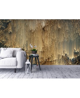 Fototapeta 3D na ścianę  na wymiar  flizelinowa złote zacieki tło tapeta glamour do salonu sypialni studiograf