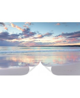 Fototapeta 3D na ścianę  na wymiar  flizelinowa morze ocean plaża kolorowe chmury zachód słońca studiograf