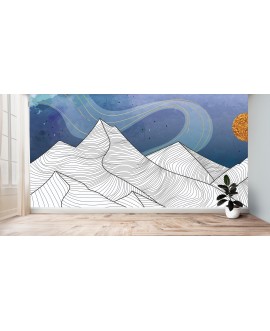 Fototapeta 3D na ścianę  na wymiar  flizelinowa góry line art tapeta do salonu sypialni studiograf