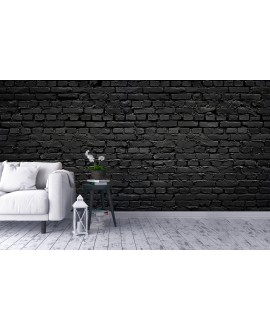 Fototapeta 3D na ścianę  na wymiar  flizelinowa czarna cegła struktura mur tapeta do salonu sypialni studiograf