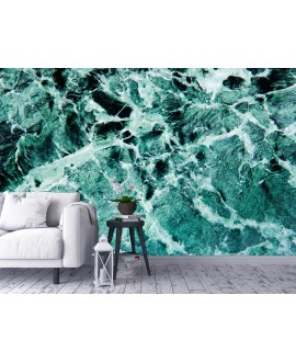 Fototapeta 3D na ścianę  na wymiar  flizelinowa niebiesko zielony marmur turkusowy marble tapeta do salonu sypialni studiograf