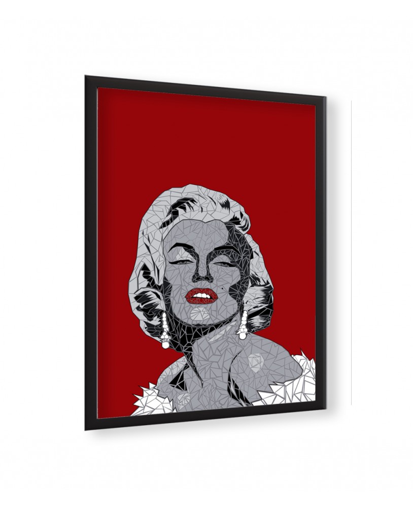 Plakat grafika dekoracyjna na ścianę A3 Marilyn Monroe kobieta czerwień glamour studiograf