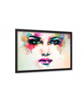 Plakat nowoczesny grafika dekoracyjna na ścianę twarz akwarela kobieta art studiograf