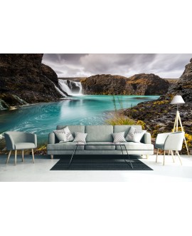 Fototapeta 3D na ścianę  na wymiar flizelinowa krajobraz góry jezioro woda wodospad studiograf