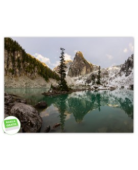 Fototapeta 3D na ścianę  na wymiar jezioro w górach góry drzewa krajobraz studiograf