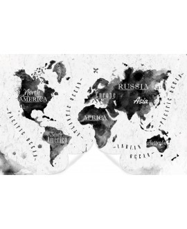 Fototapeta 3D na ścianę na wymiar flizelinowa mapa świata struktura kontynenty nazwy studiograf
