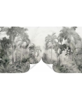 Fototapeta 3D na ścianę  na wymiar flizelinowa tropikalny las tropikalne drzewa palmy studiograf