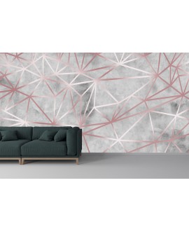Fototapeta 3D na ścianę  na wymiar flizelinowa samoprzylepna geometryczne linie beton  studiograf