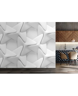 Fototapeta 3D na ścianę  na wymiar flizelinowa białe geometryczne kształty studiograf